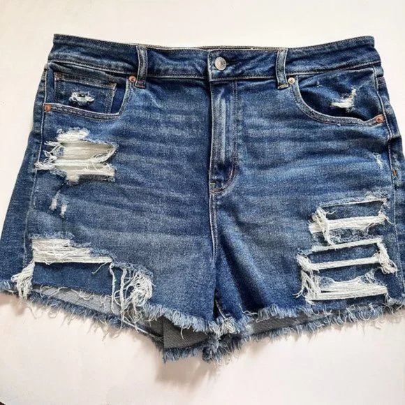 American Eagle Outfitters Pants - American Eagle Mom Shorts Stretch Distressed Jean Shorts Cut Offs Size 16